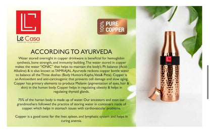 100% Pure Copper Water Bottle