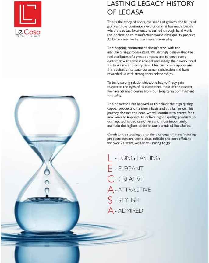 100% Pure Copper Water Bottle and Glass set