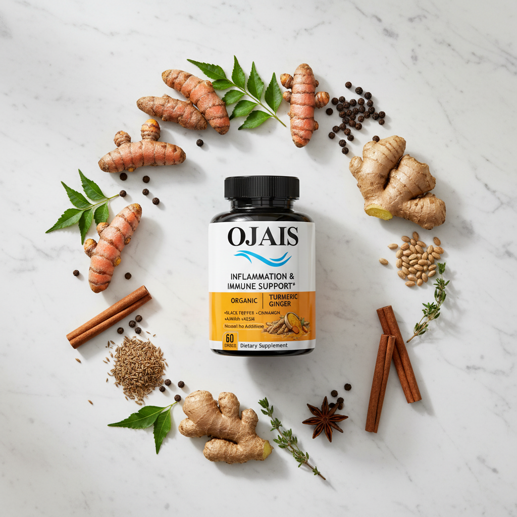 Immune Support ingredients flat lay